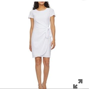 Robbie Bee Short Eyelet Sleeve Sheath Dress